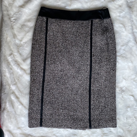 Boss by Hugo Boss Tweed Pencil Midi Skirt with Leather detailing - Picture 5 of 14
